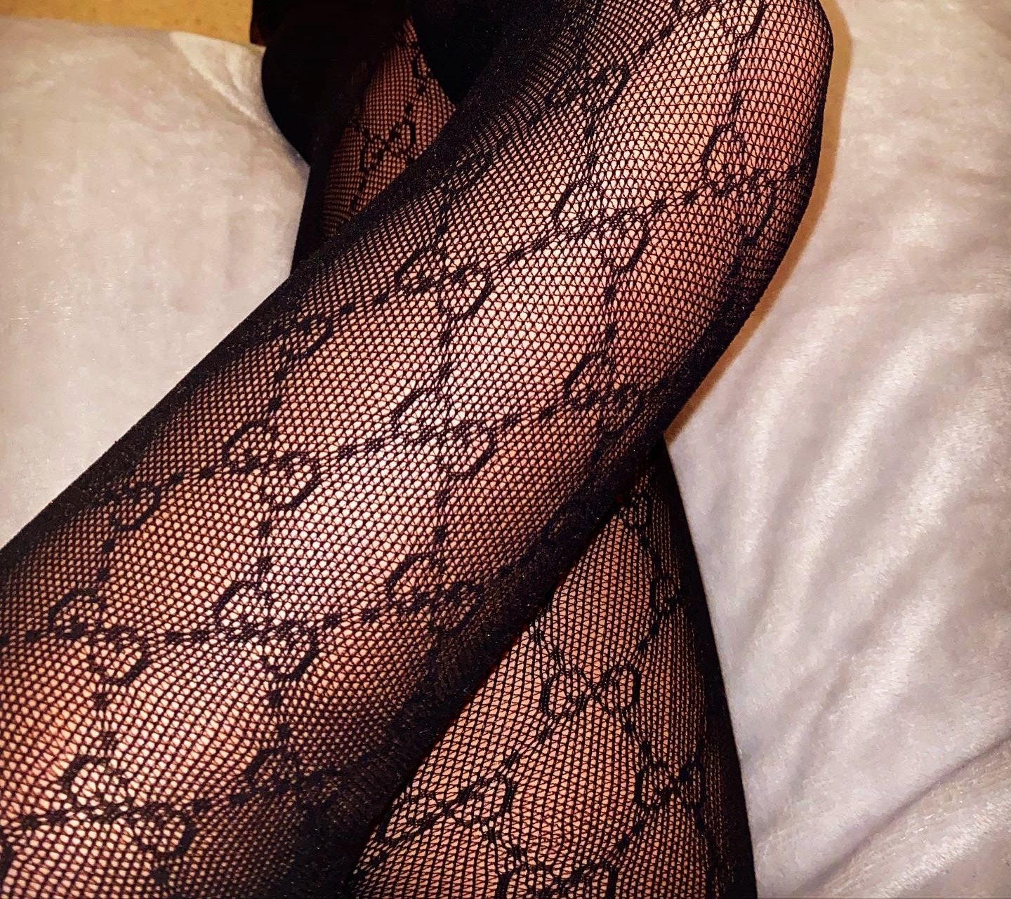 Image of Black GG interlocking tights