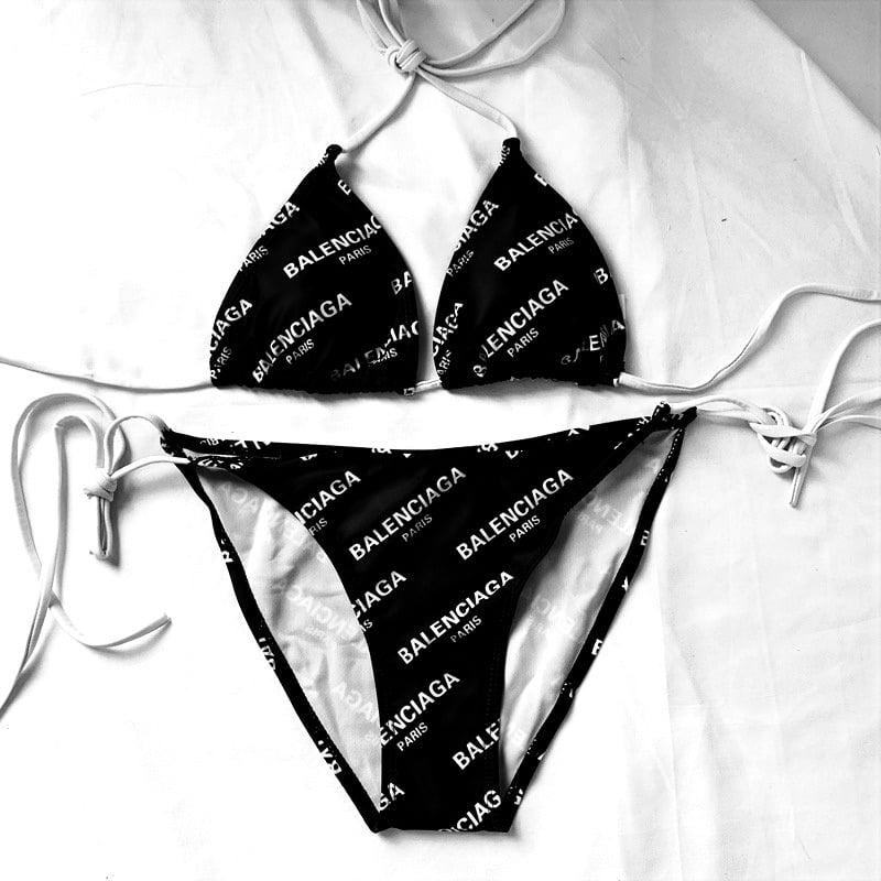 Image of Black & White B Print Fashion Bikini
