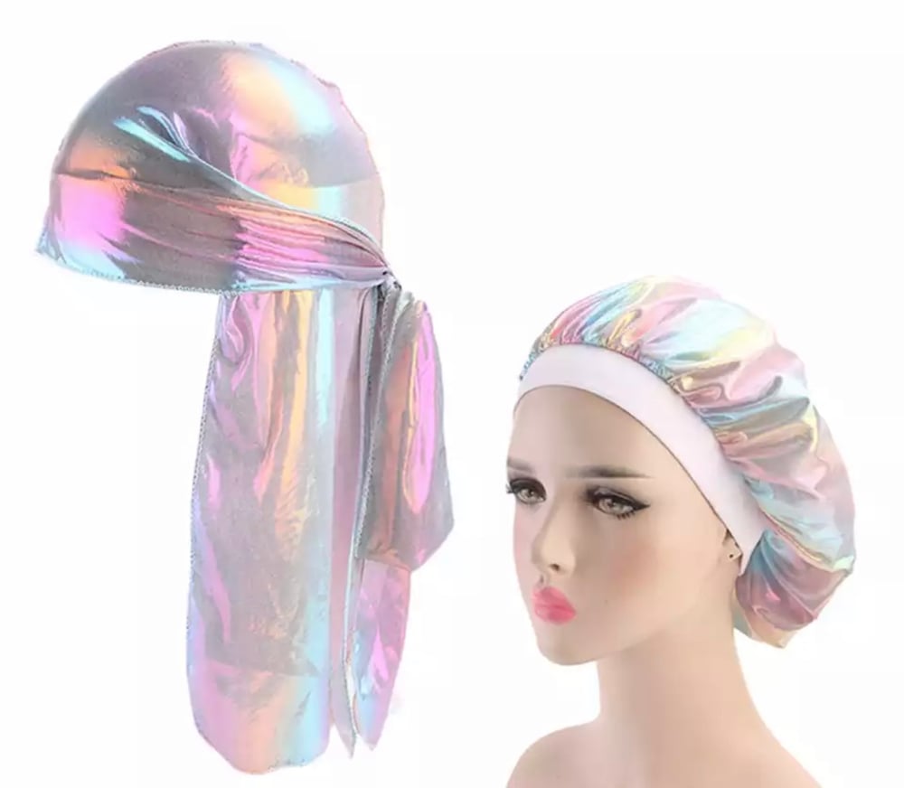 Image of Tee Bolt Durag & Bonnet Couple 2pcs Sets 