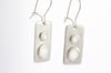 Rectangle Earrings with Circles-white