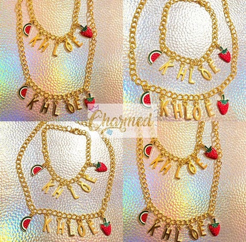 Image of Custom Chain link Necklace and Bracelet Set