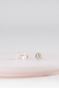 Image 1 of Mini textured studs Recycled silver and brass option 
