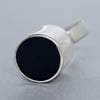 Silver Tower Ring Black