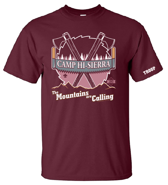 Image of CAMP HI-SIERRA BSA T-SHIRT 2020 DEADLINE DATE SATURDAY MAY 23, 2020. PICK UP AT CAMP