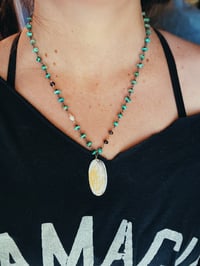 Image 5 of turquoise necklace with Kerouac quote pendant