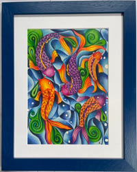 Image 2 of Japanese Abstract Fish Print