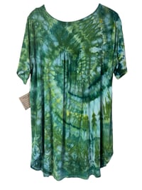 Image 8 of L Luxe Knit Babydoll Top in Verdant Spiral Ice Dye