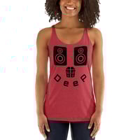 Image 5 of Women's Speaker DEEP Racerback Tank - available in black, purple, red, grey, or white