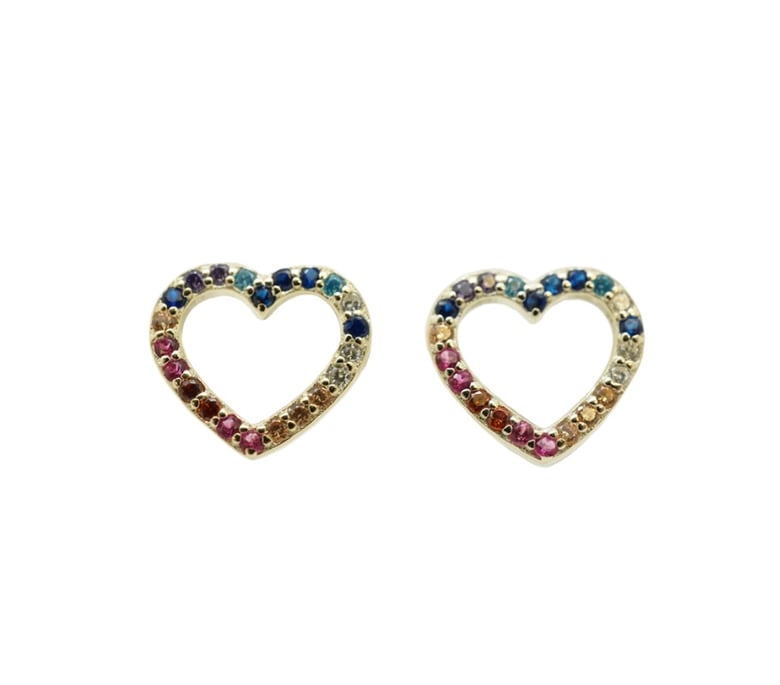 Image of Multicolor Heart studs 
