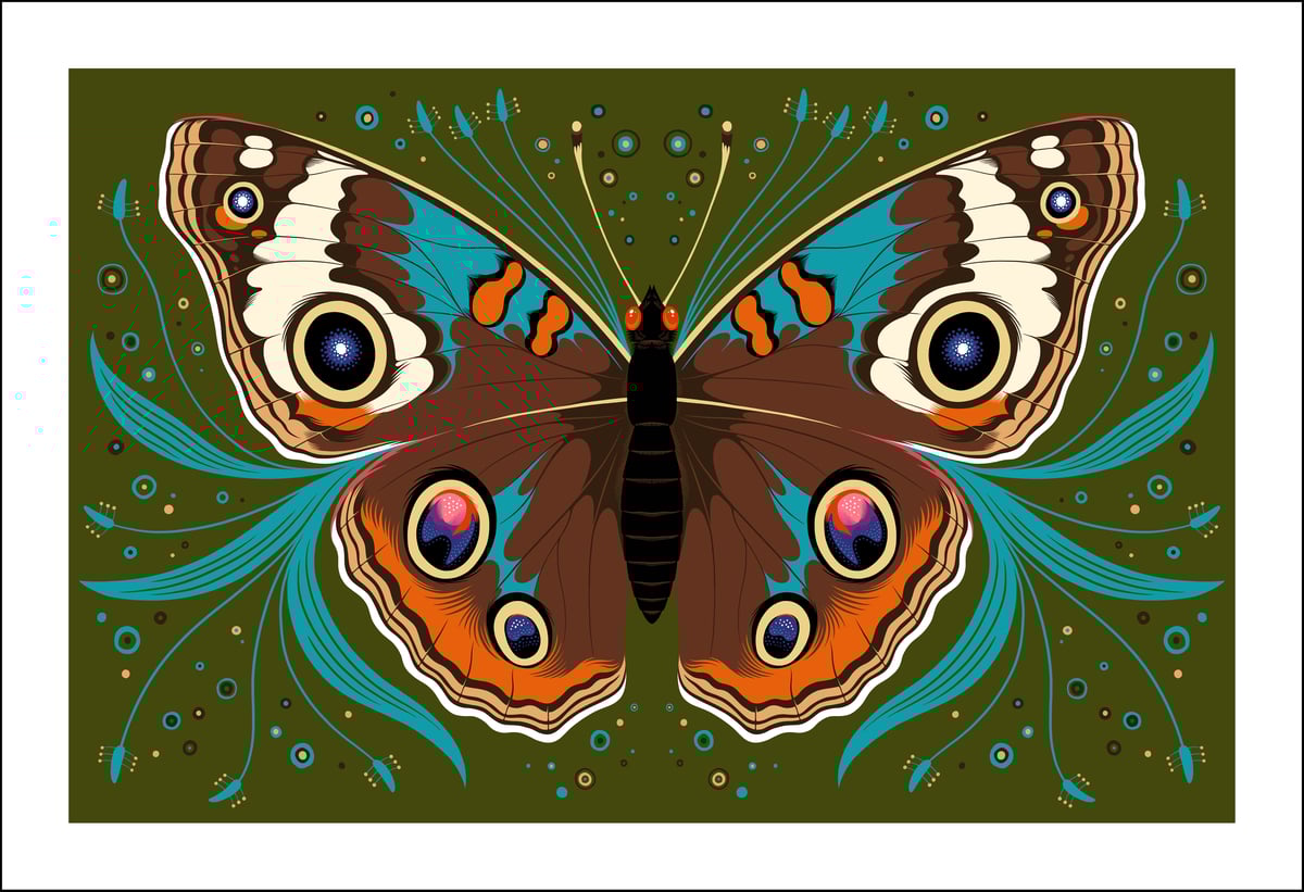 Image of Buckeye Butterfly Print