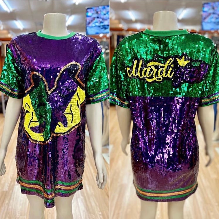 mardi gras sequin dress