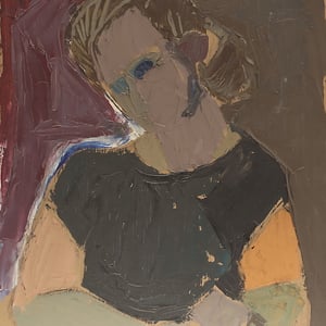 Image of Mid-century Painting, Portrait of a Girl, FRED ANDERSSON (1921-1989)