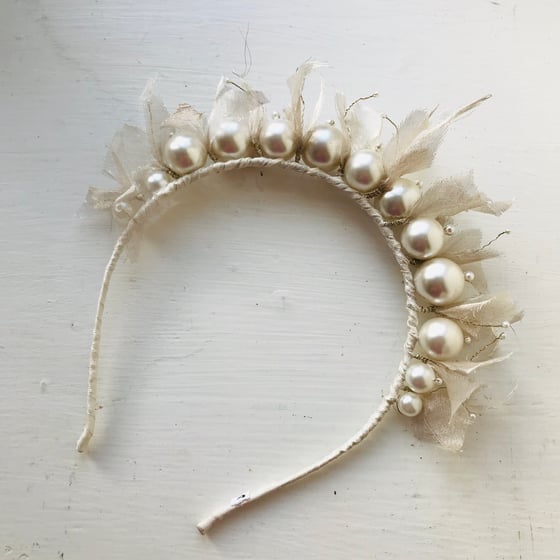 Image of Pearl & Silk Beaded Headband