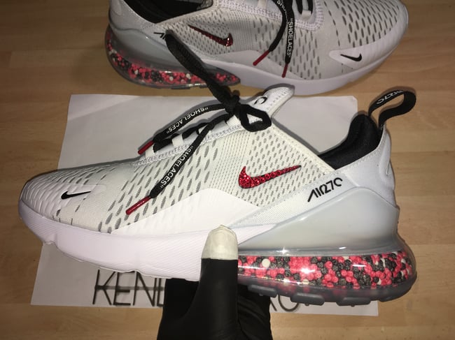 Nike Air Max 270 Beads Custom Beads Red Black Crystals Kendykickslondon