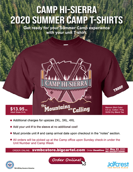 Image of Camp Hi Sierra Tee Shirts