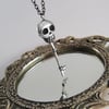 Skeleton Key Necklace, Sterling Silver