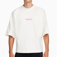 Image 2 of Based in PR Boxy fit white & pink  T