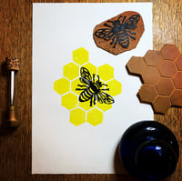 Image 2 of Buzzy Bee (Linocut Print)