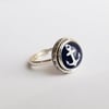 Anchors Aweigh Sterling Ring (Large) – Navy