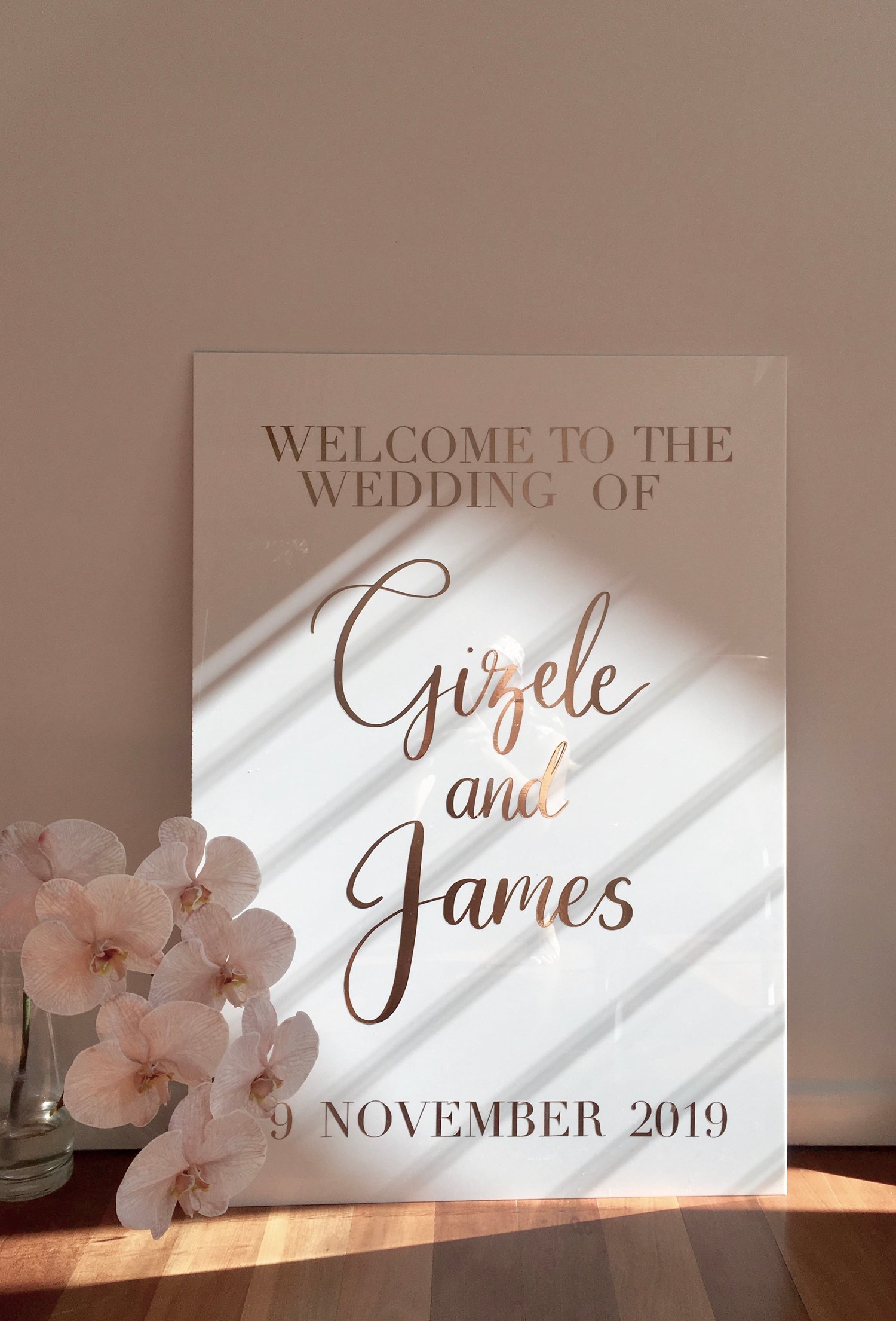 Image of White Acrylic Wedding Sign