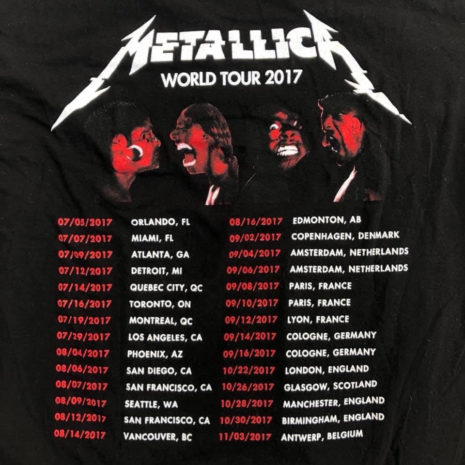 Image of 2017 METALLICA “World Wired” Tour Tee