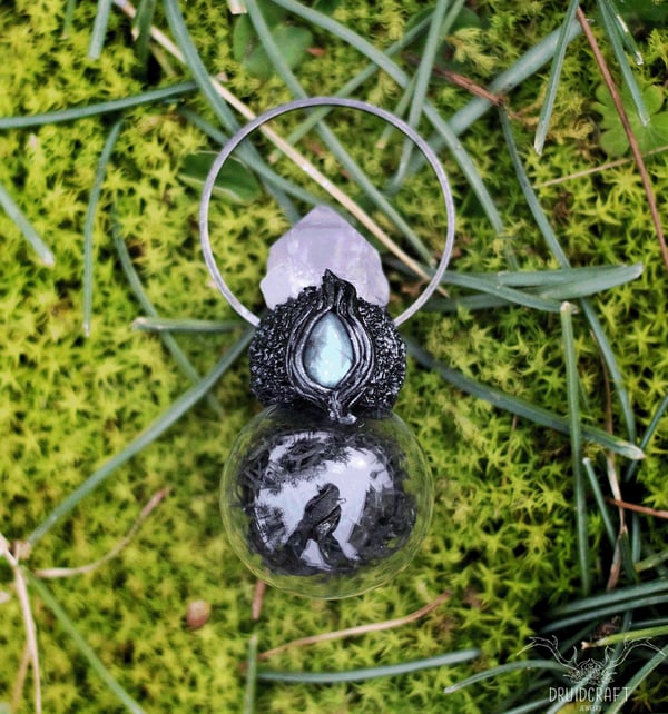 Image of Black Moss Bottle Necklace