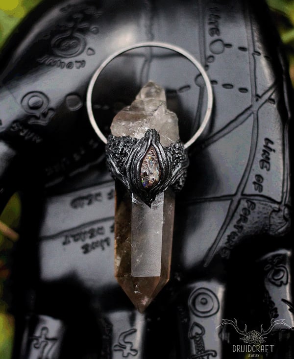 Image of Boulder Opal & Smokey Quartz Necklace 