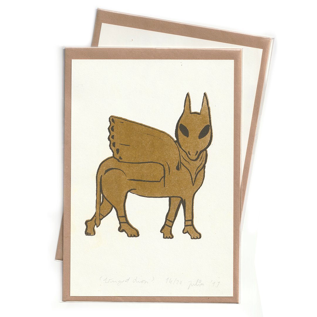 Image of Two-Print-Set 'Winged Lion' and 'Present' 15 x 22 cm