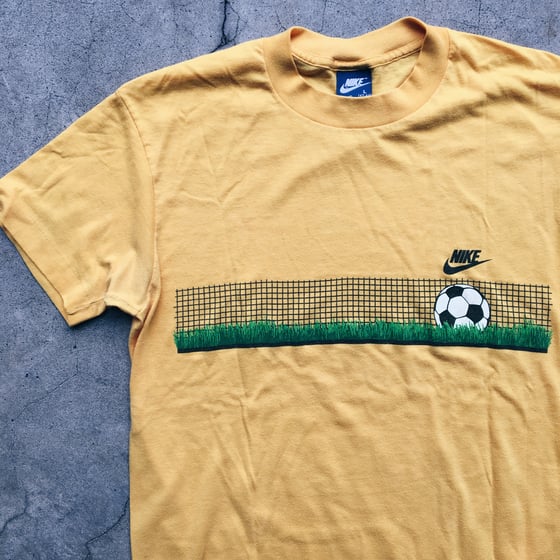 Image of Original 80’s Blue Tag Nike Soccer Tee.