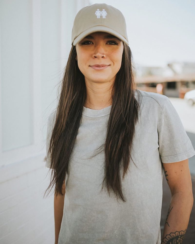 Image of Two Girls Symbol Tan Dad Hat 