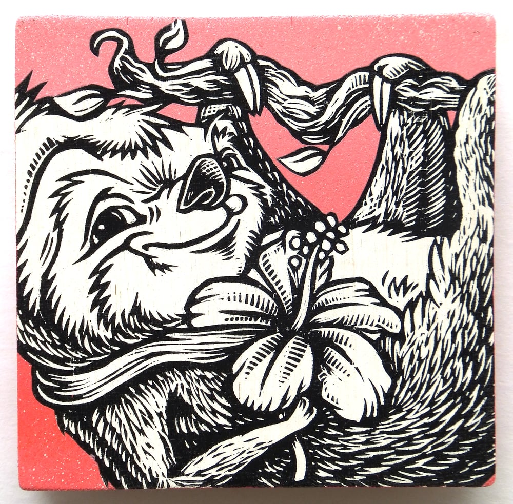 Suave Sloth Print on Wood