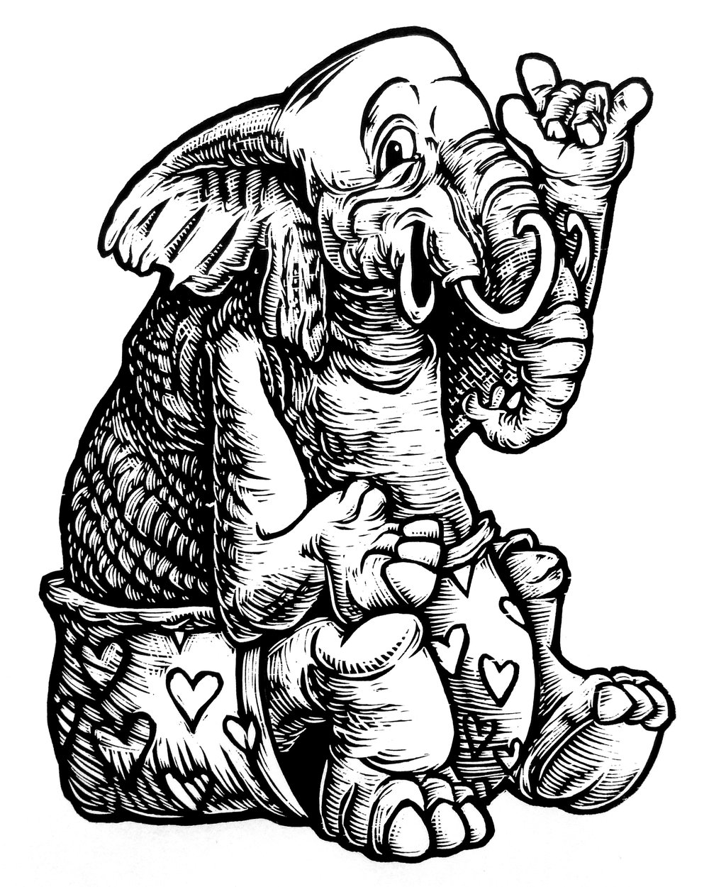Elephant Love T-shirt (B2) **FREE SHIPPING**