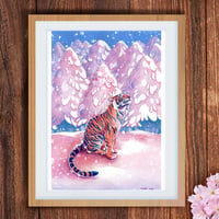 Image 1 of Tiger in the snow print