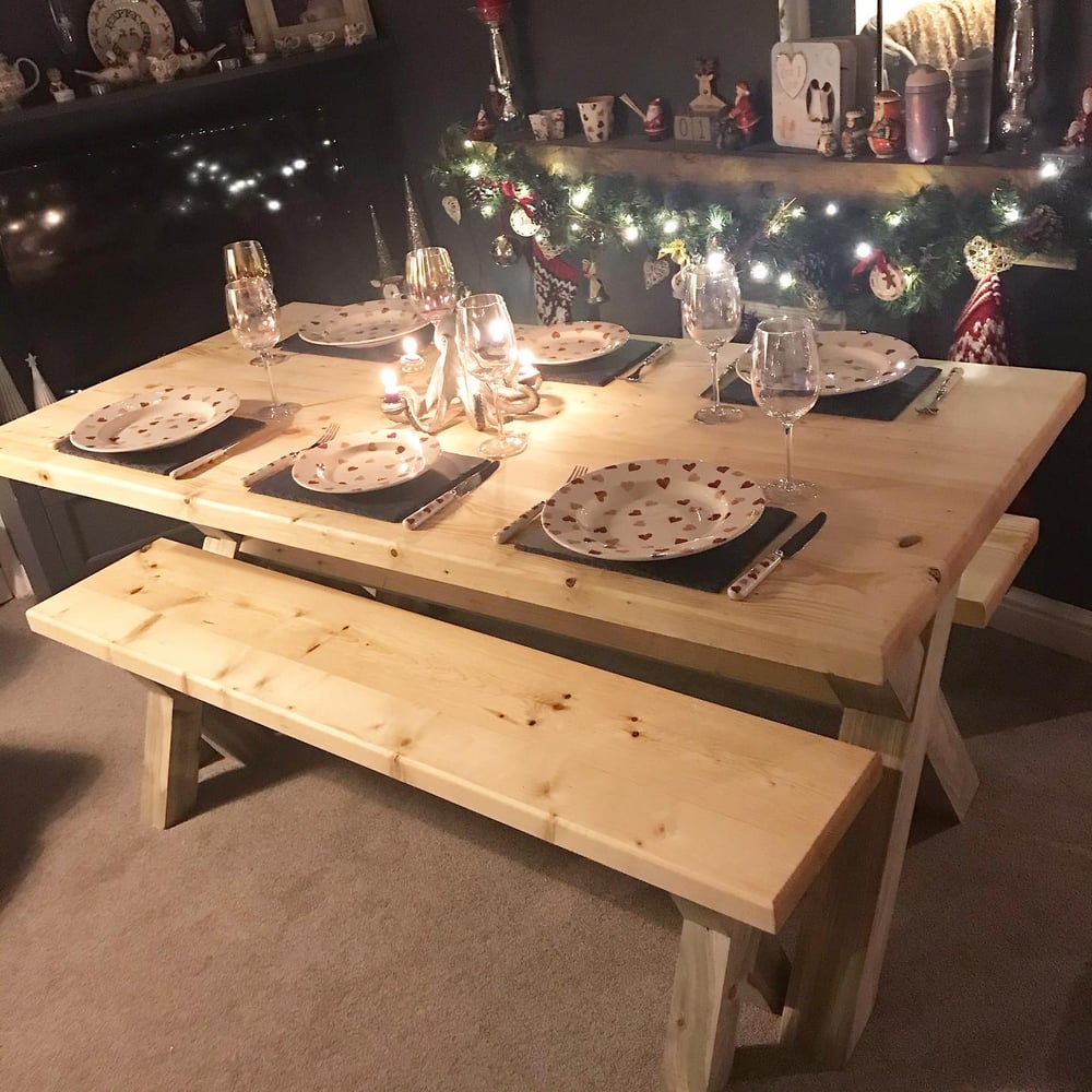 Bespoke Dining Table and Benches