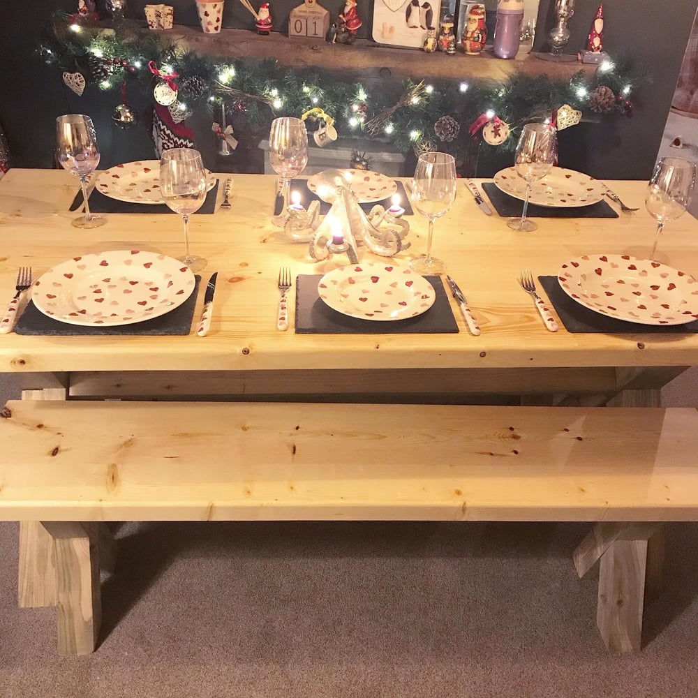 Bespoke Dining Table and Benches