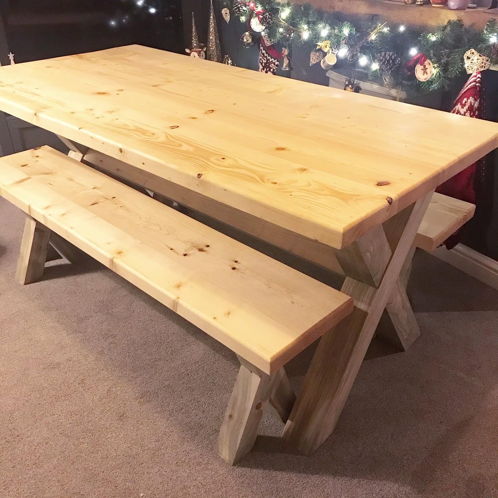 Bespoke Dining Table and Benches