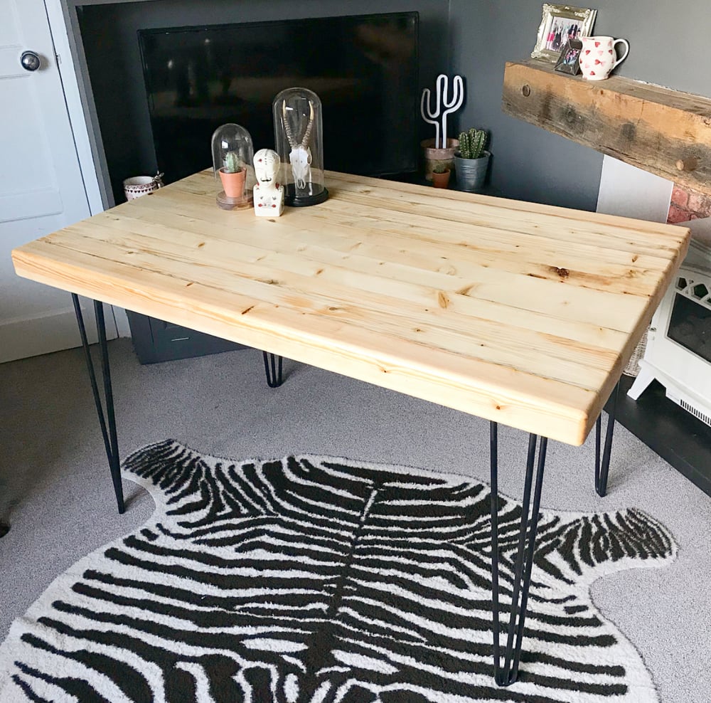 Butcher block online hairpin legs