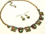 Image of Gorgeous Multi Colored Necklace and Earring Set