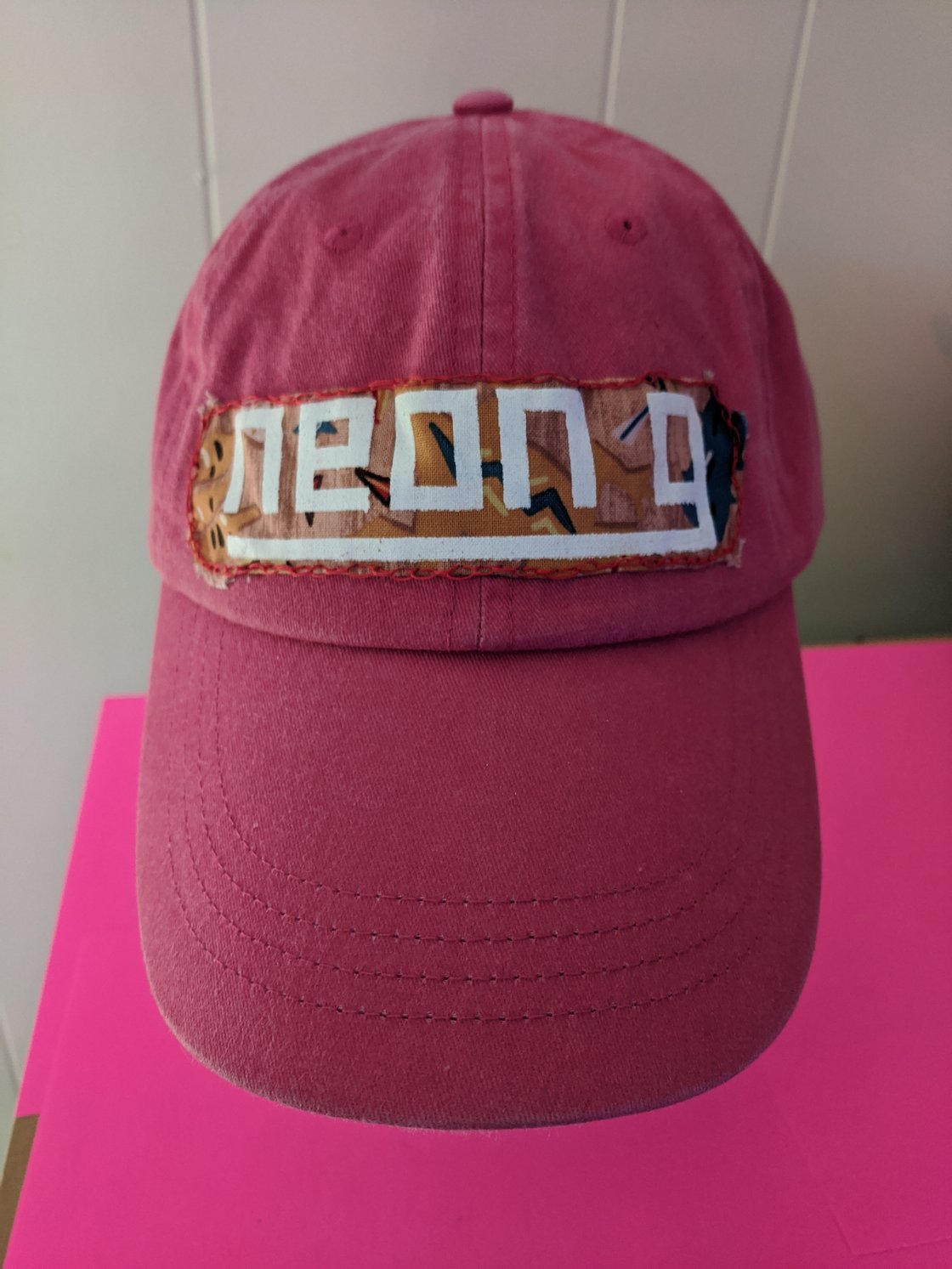 Image of neon g. dad hat in raspberry <3