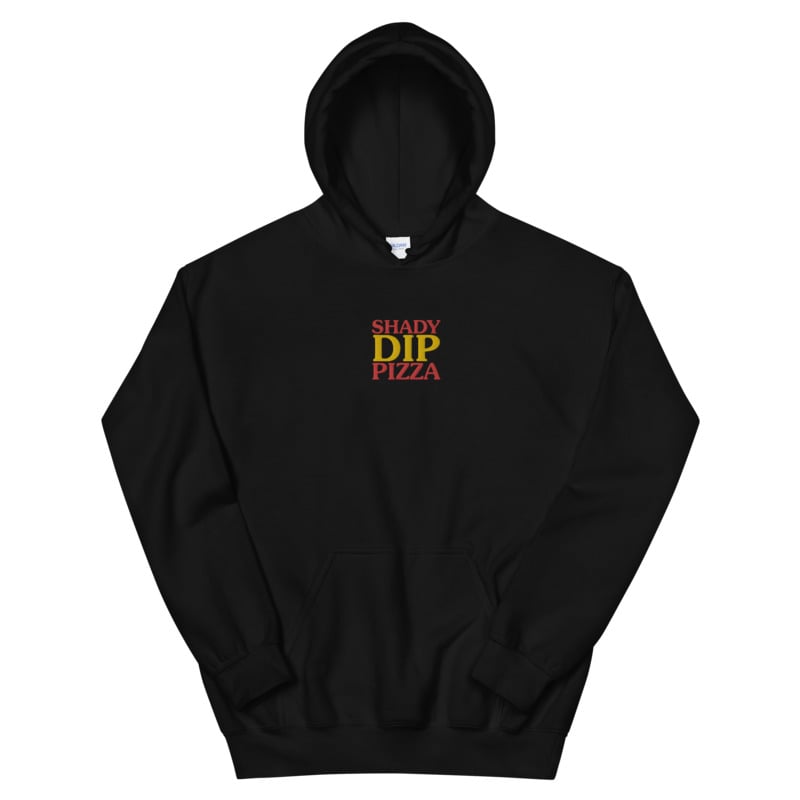 Image of Shady Dip Pizza Black Embroidered Hoodie