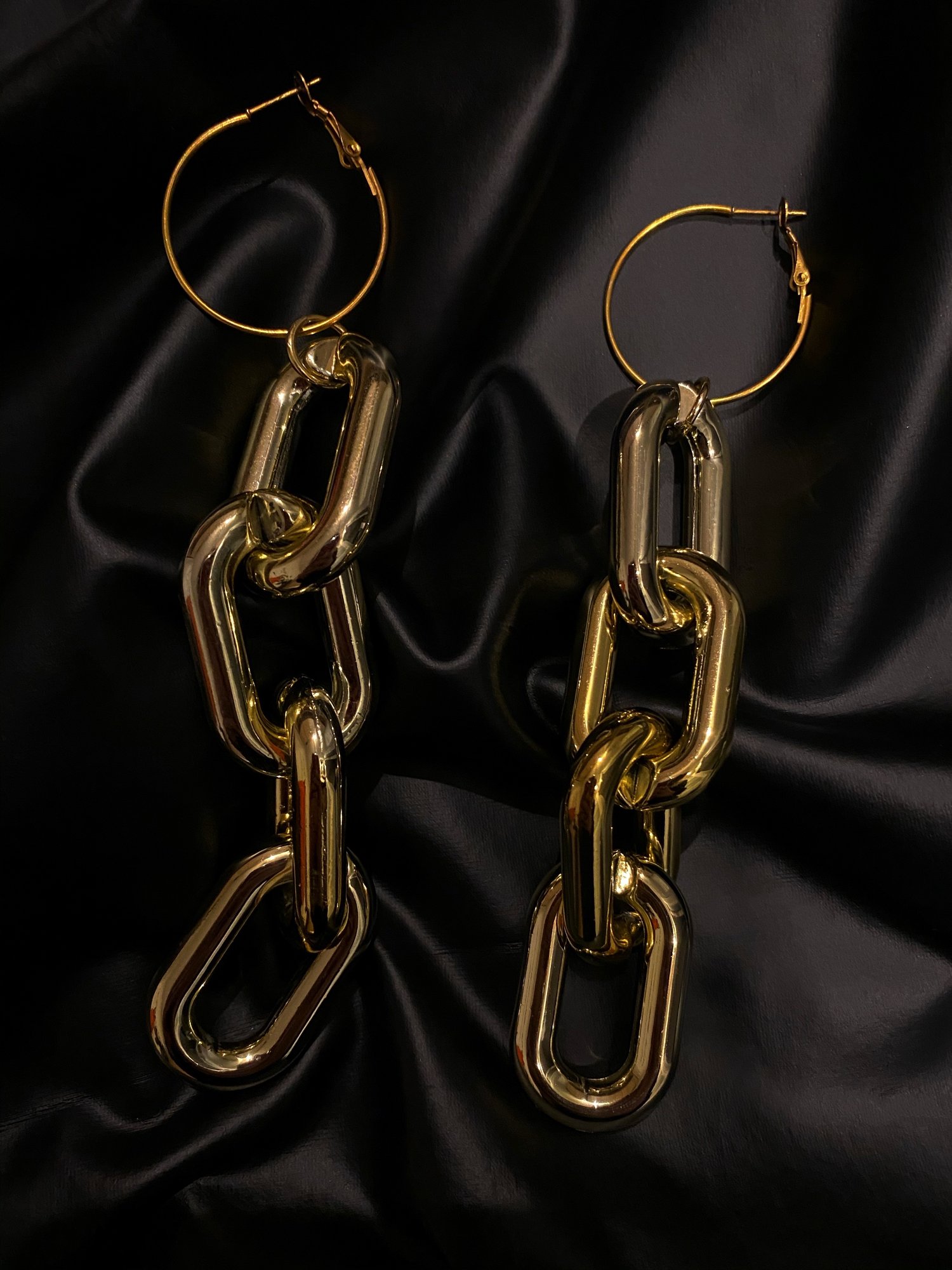 Image of gold chain earrings