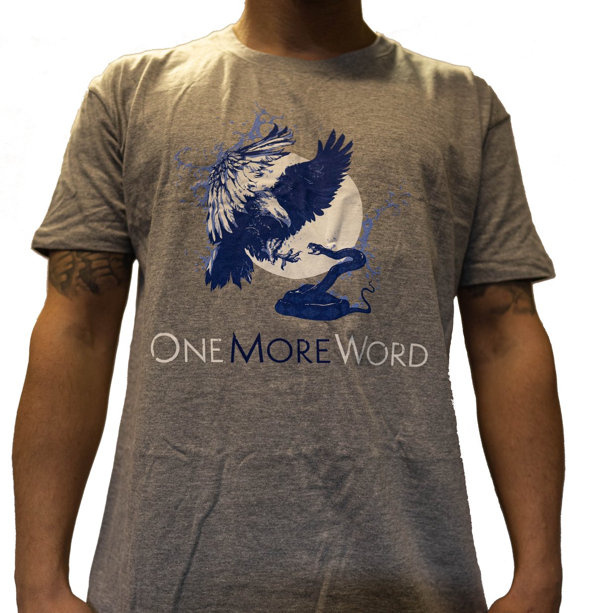 "EAGLE & SNAKE" Blue on Grey T-Shirt