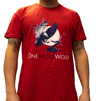 "EAGLE & SNAKE" Blue on Red T-Shirt