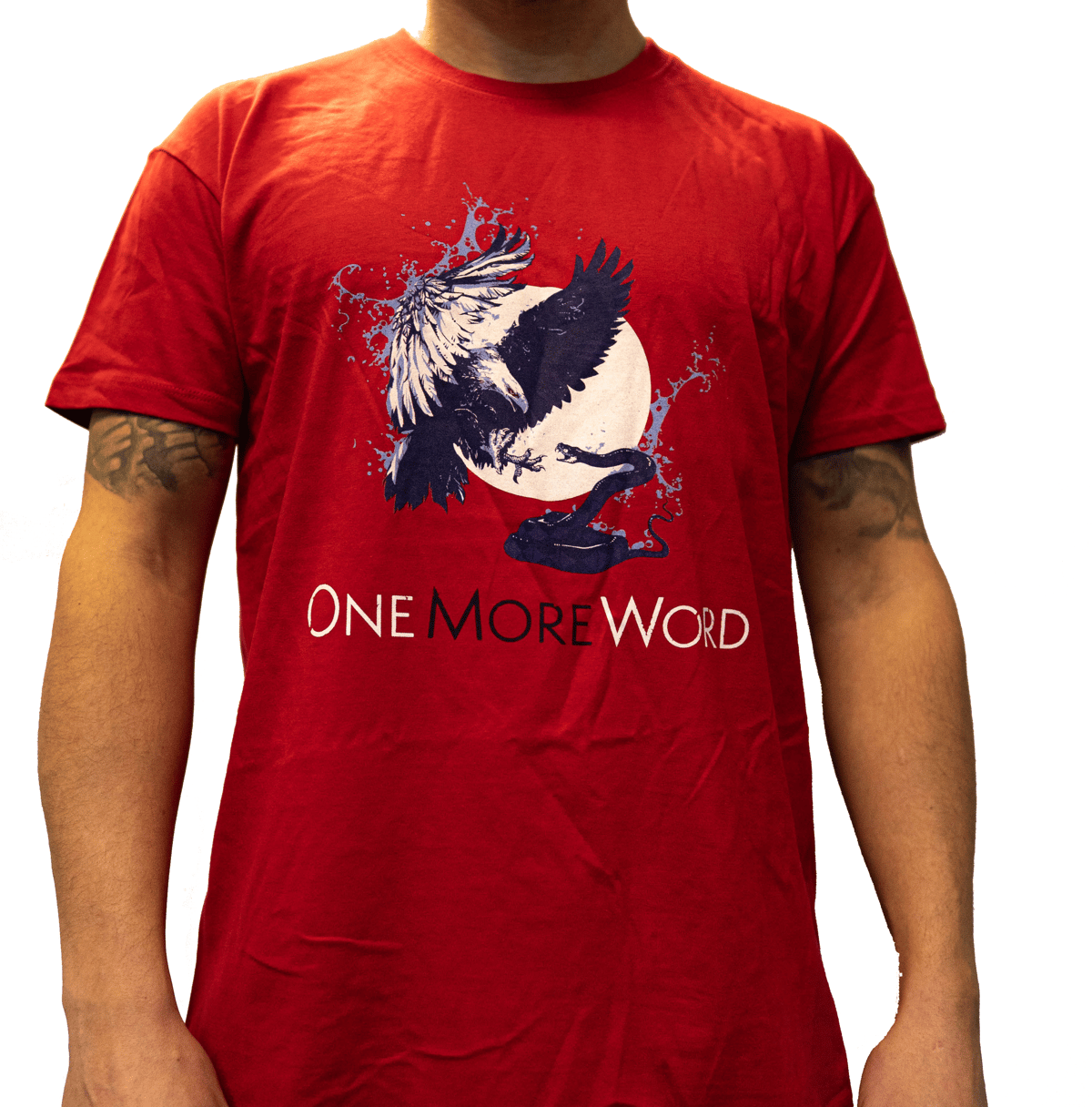 "EAGLE & SNAKE" Blue on Red T-Shirt