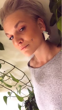 Image 1 of Náusnice Sia white - silver / gold mirror