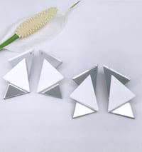 Image 3 of Náusnice Sia white - silver / gold mirror