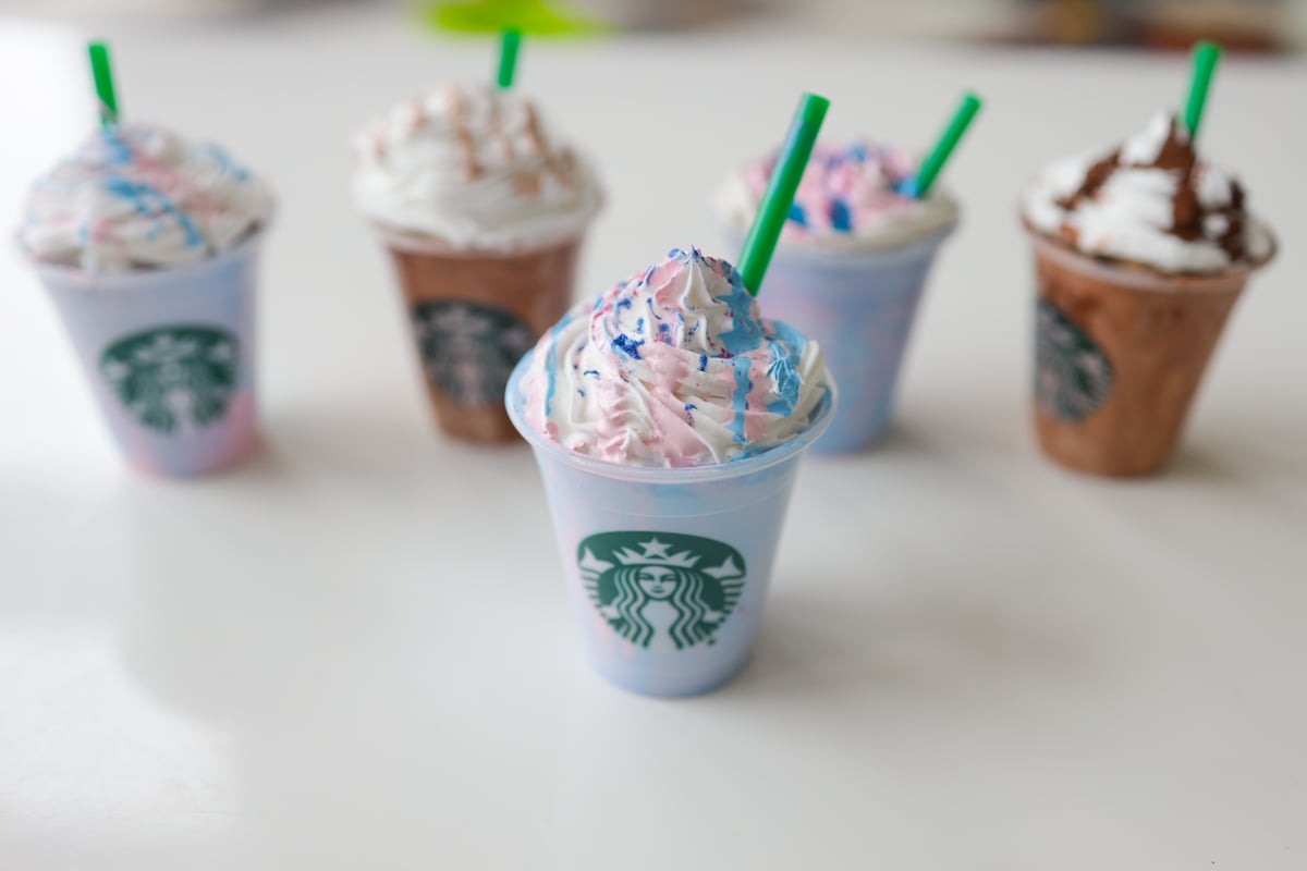 4 Pcs Mix Starbucks Cup, Starbucks Logo, Starbucks Embellishment, Starbucks  Miniature, Frappuccino Drink Miniature, Starbucks Drink Mini 