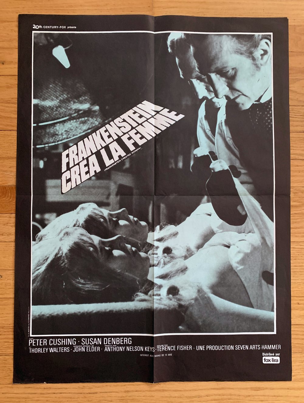 1967 FRANKENSTEIN CREATED WOMAN Original French Medium Movie Poster