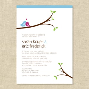 Image of {Sarah} Love Bird Wedding Invitation