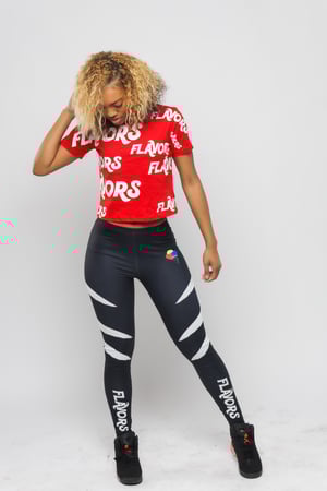 Image of Red FLAVORS All Over Crop Top